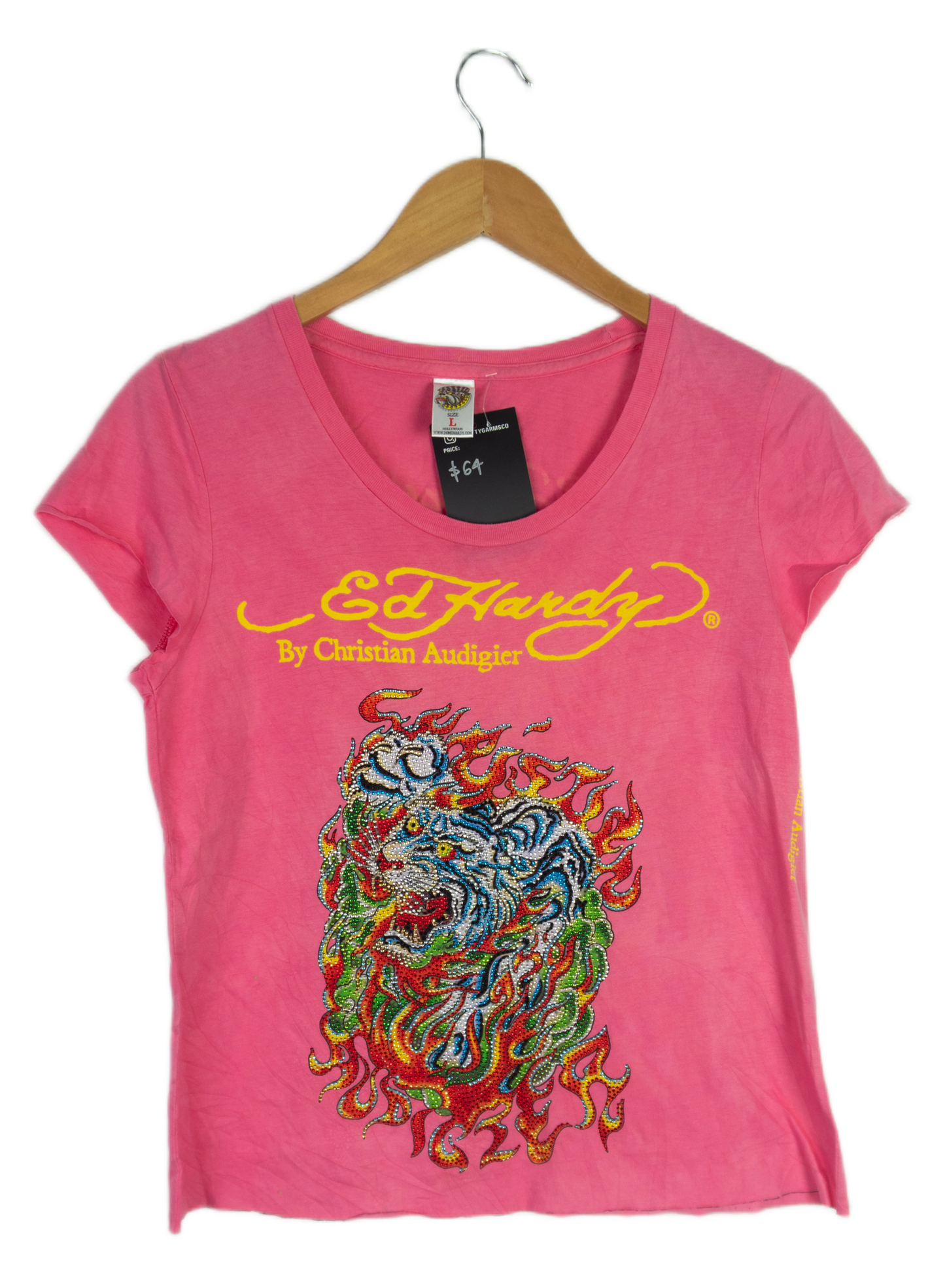 Vintage Y2K Ed Hardy Flame Tiger Top