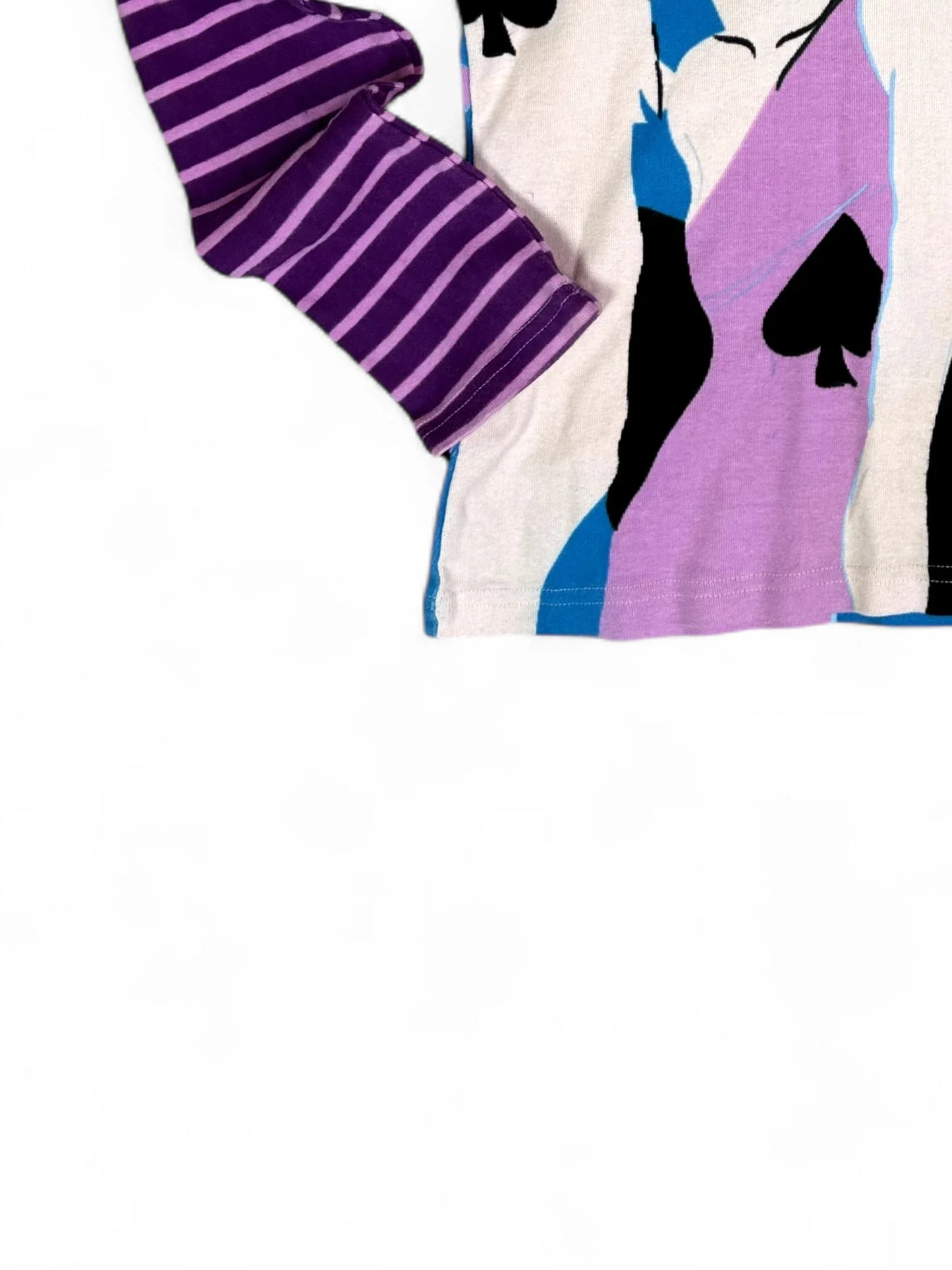 Vintage Custo Barcelona Y2K Graphic Stripe Sleeve Top