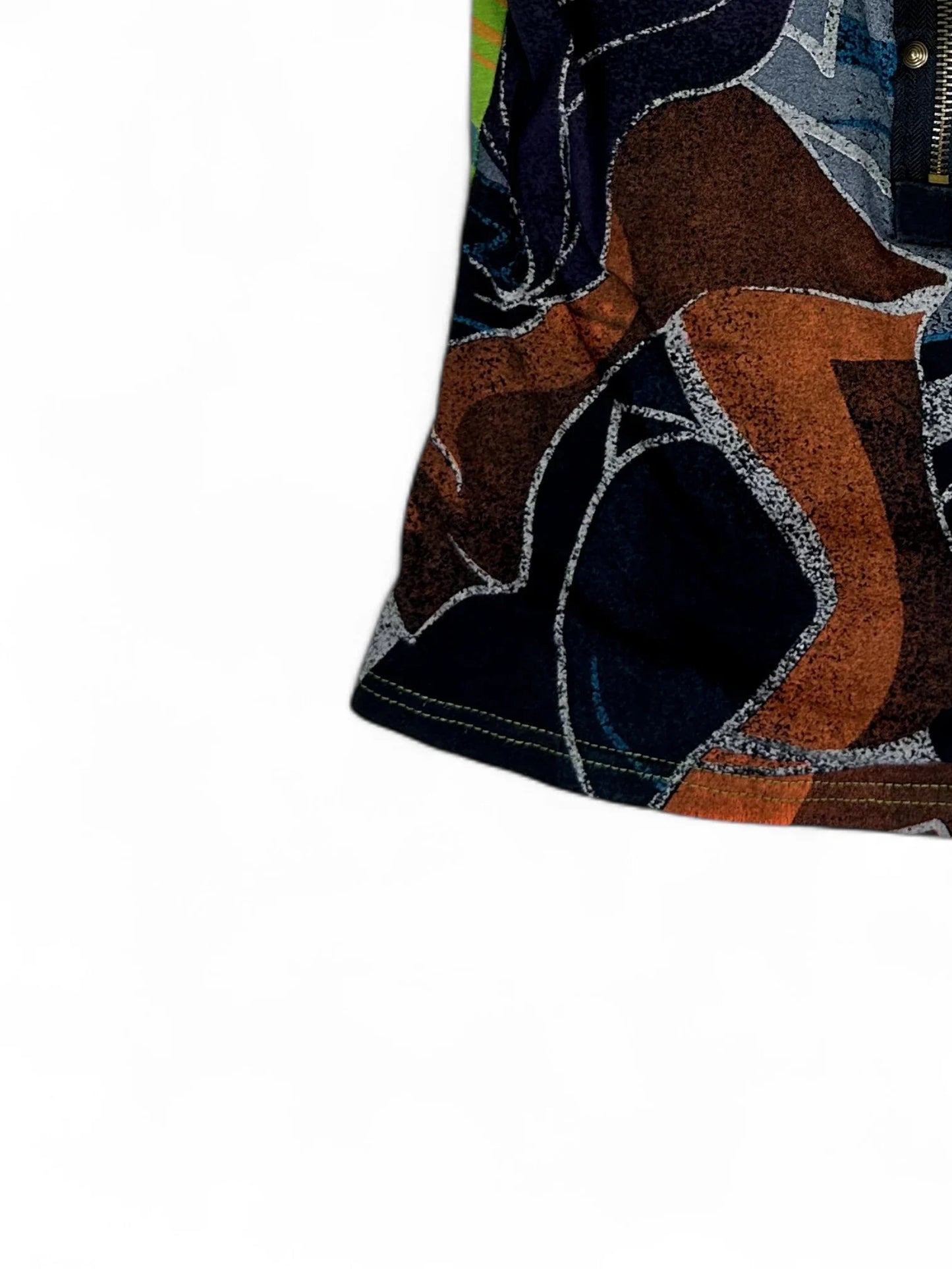 Vintage Custo Barcelona Green Patchwork Graphic T-shirt