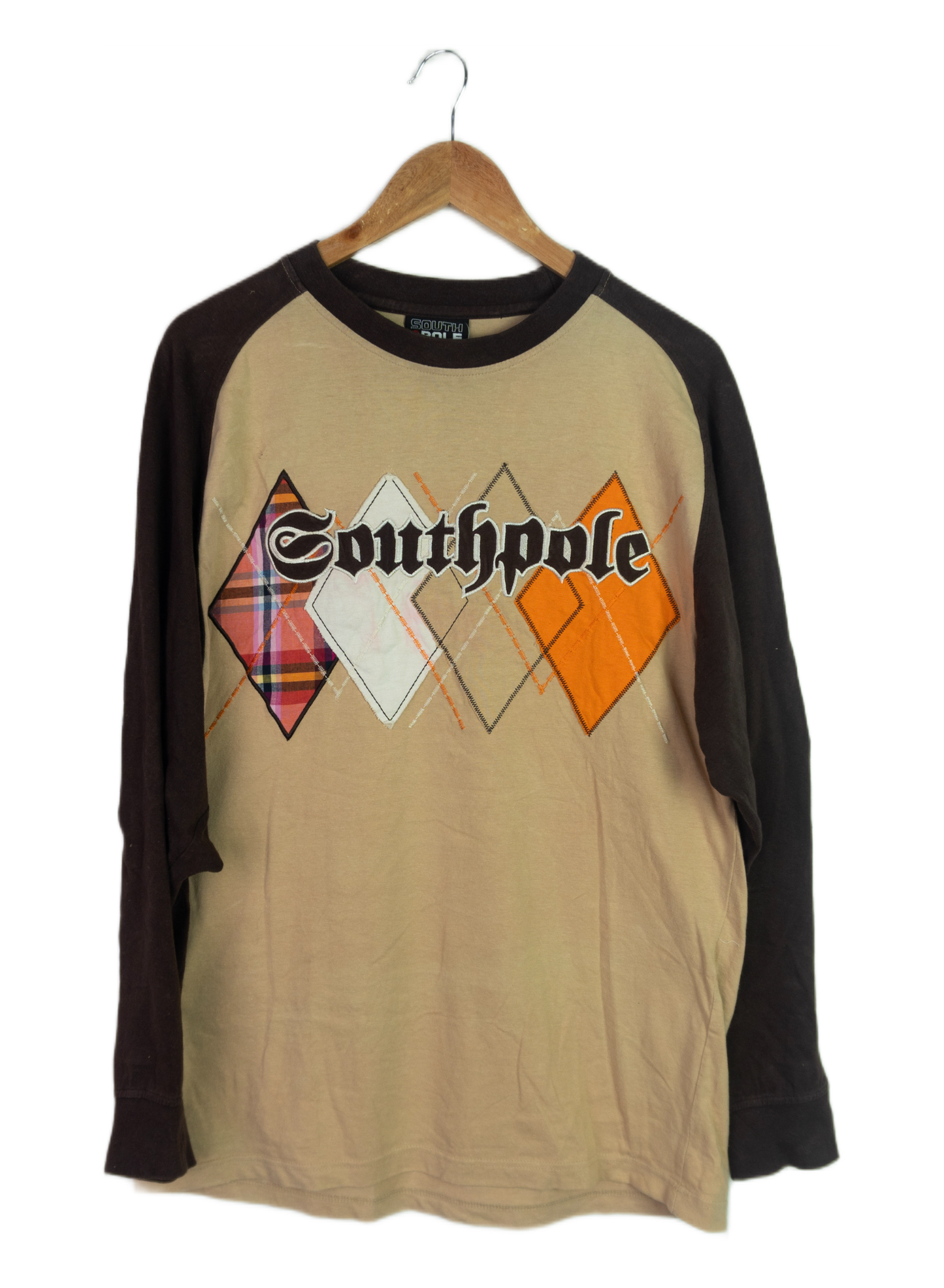 Vintage Y2K Southpole Argyle Grunge Long Sleeve Tee