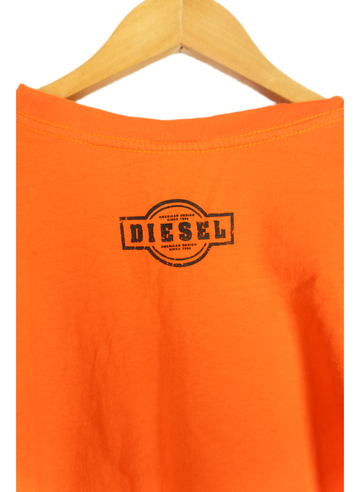 Vintage Y2K Diesel Orange Logo Tee
