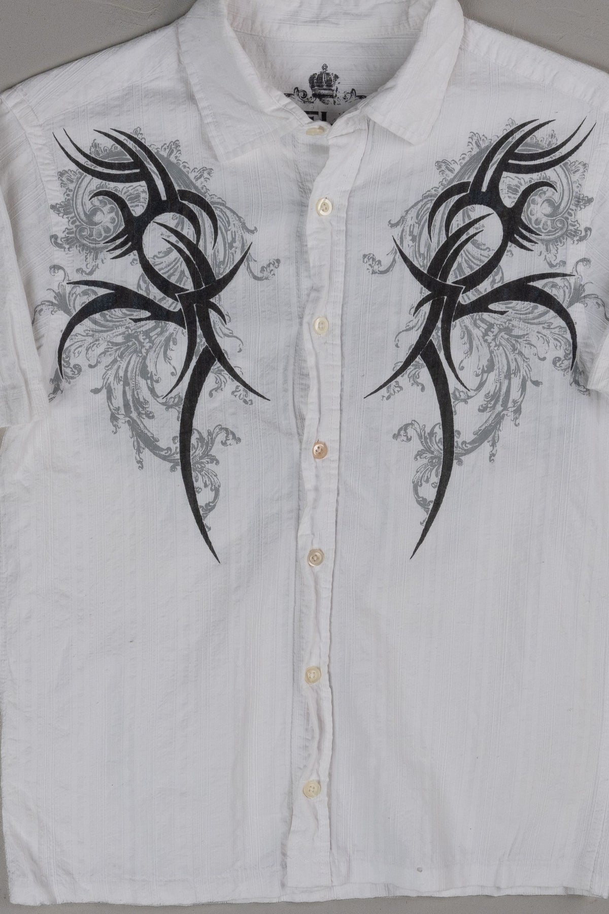 Vintage Y2K Helix Cropped Button-up T-shirt