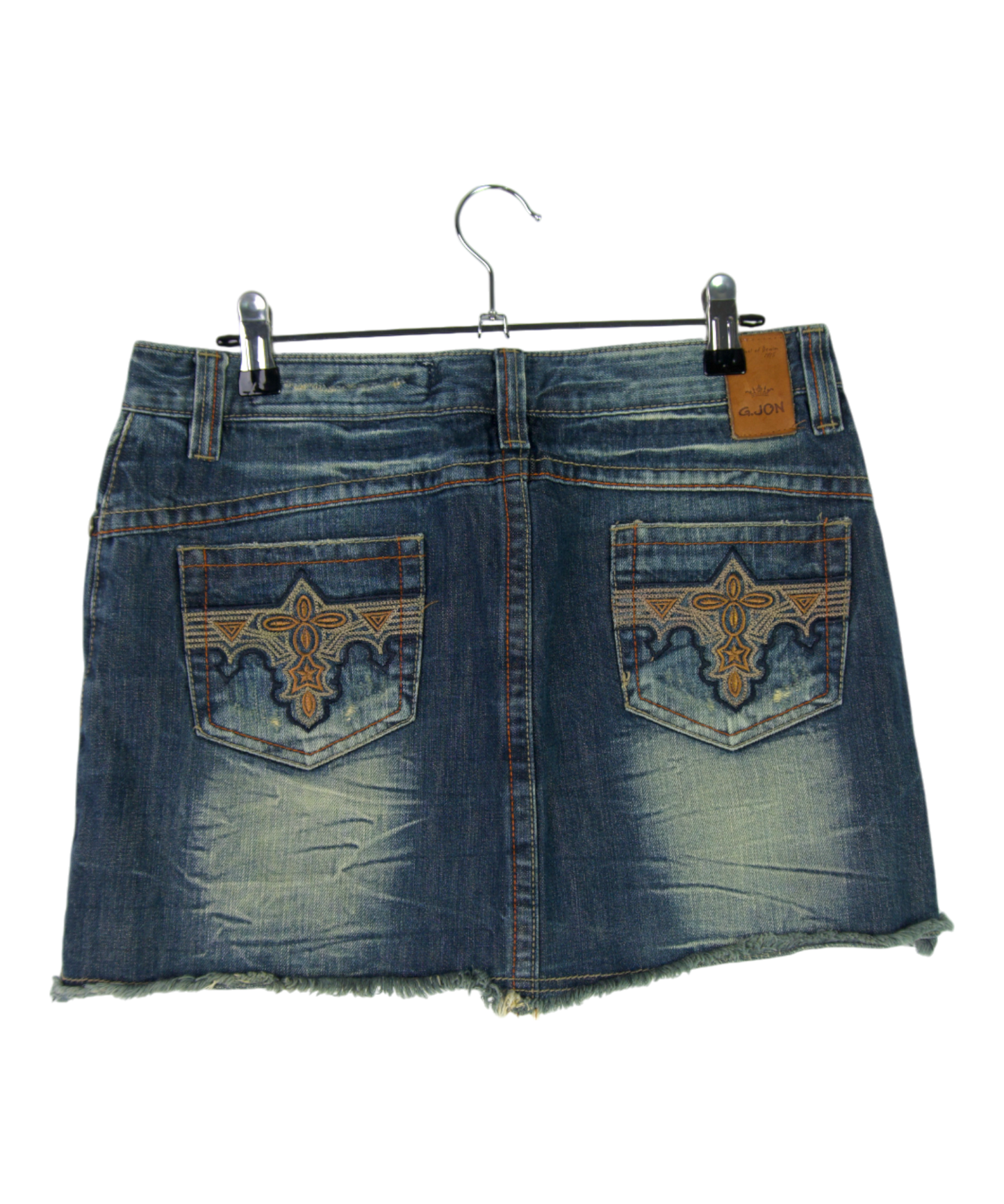 G.Jon Embroidered Denim Skirt