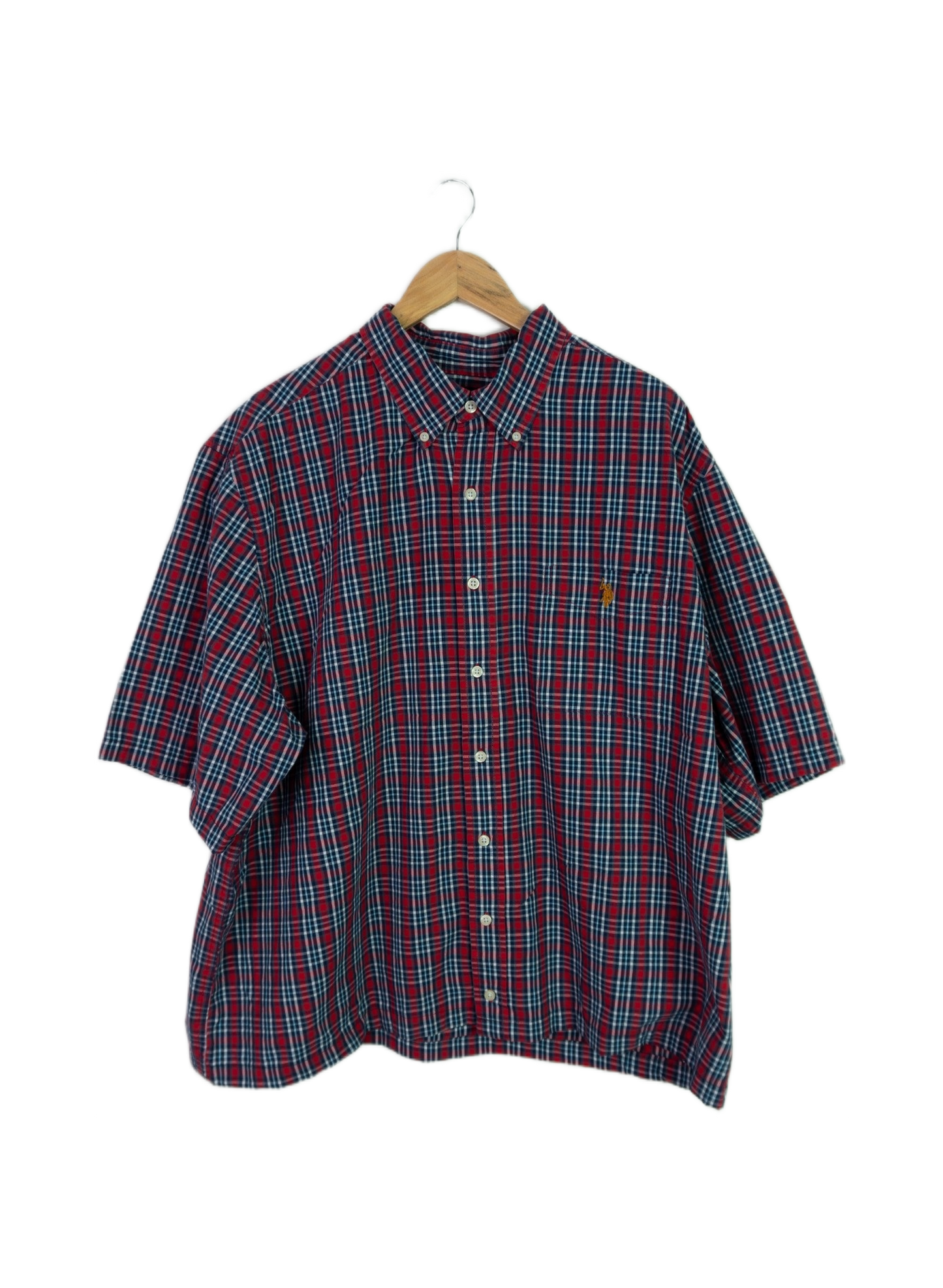 Vintage Polo Assosciation Cropped Button Up Red