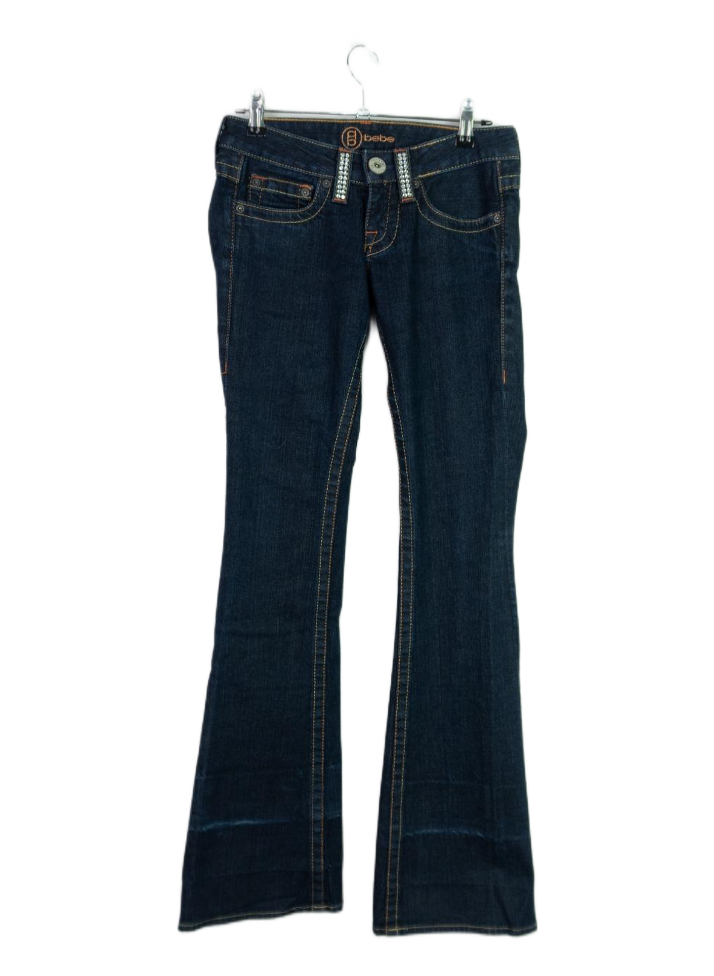 Vintage Y2K Bebe Dark Wash Rhinestone Flare Jeans