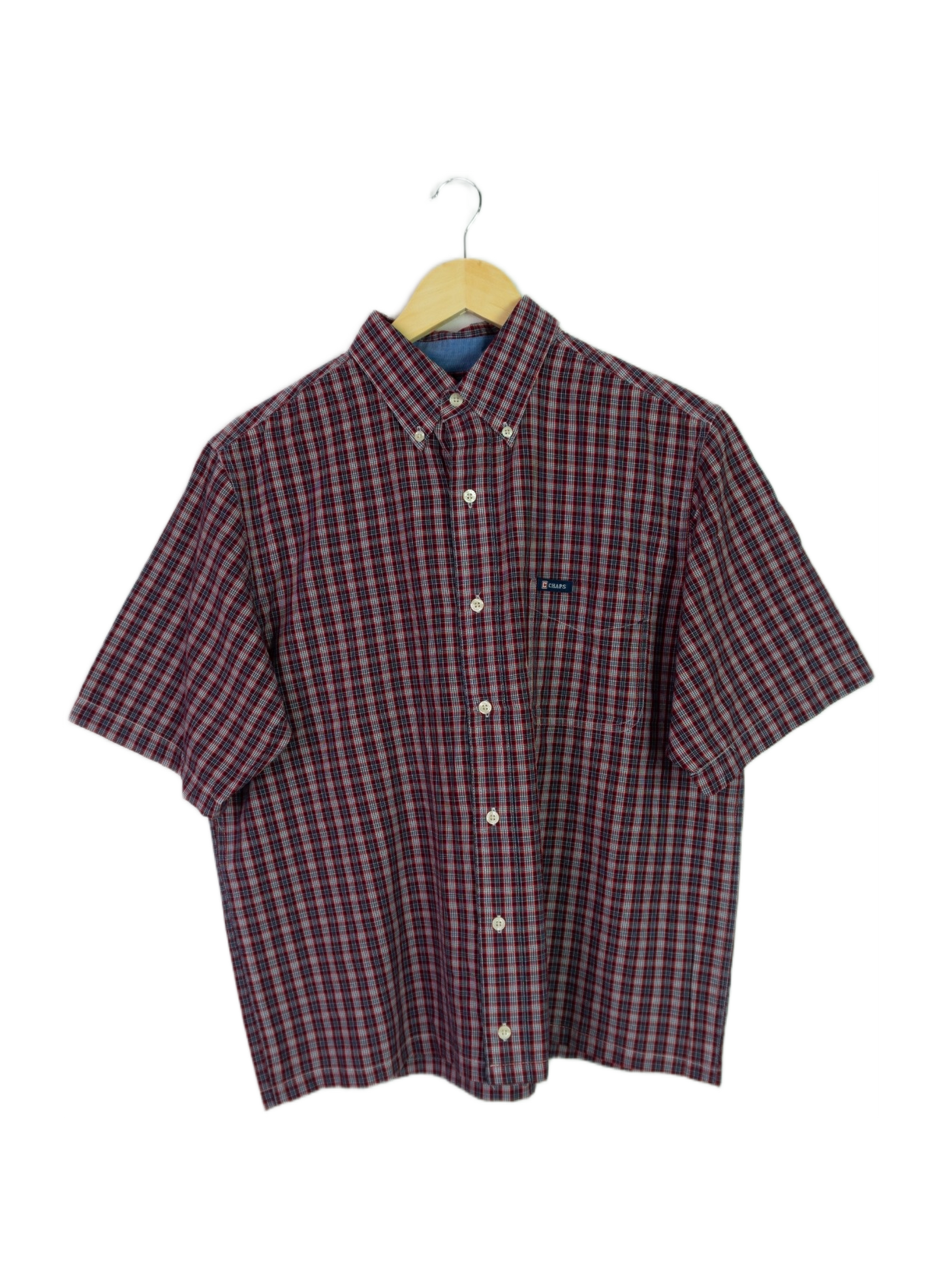 Vintage Chaps Cropped Button Up Burgundy
