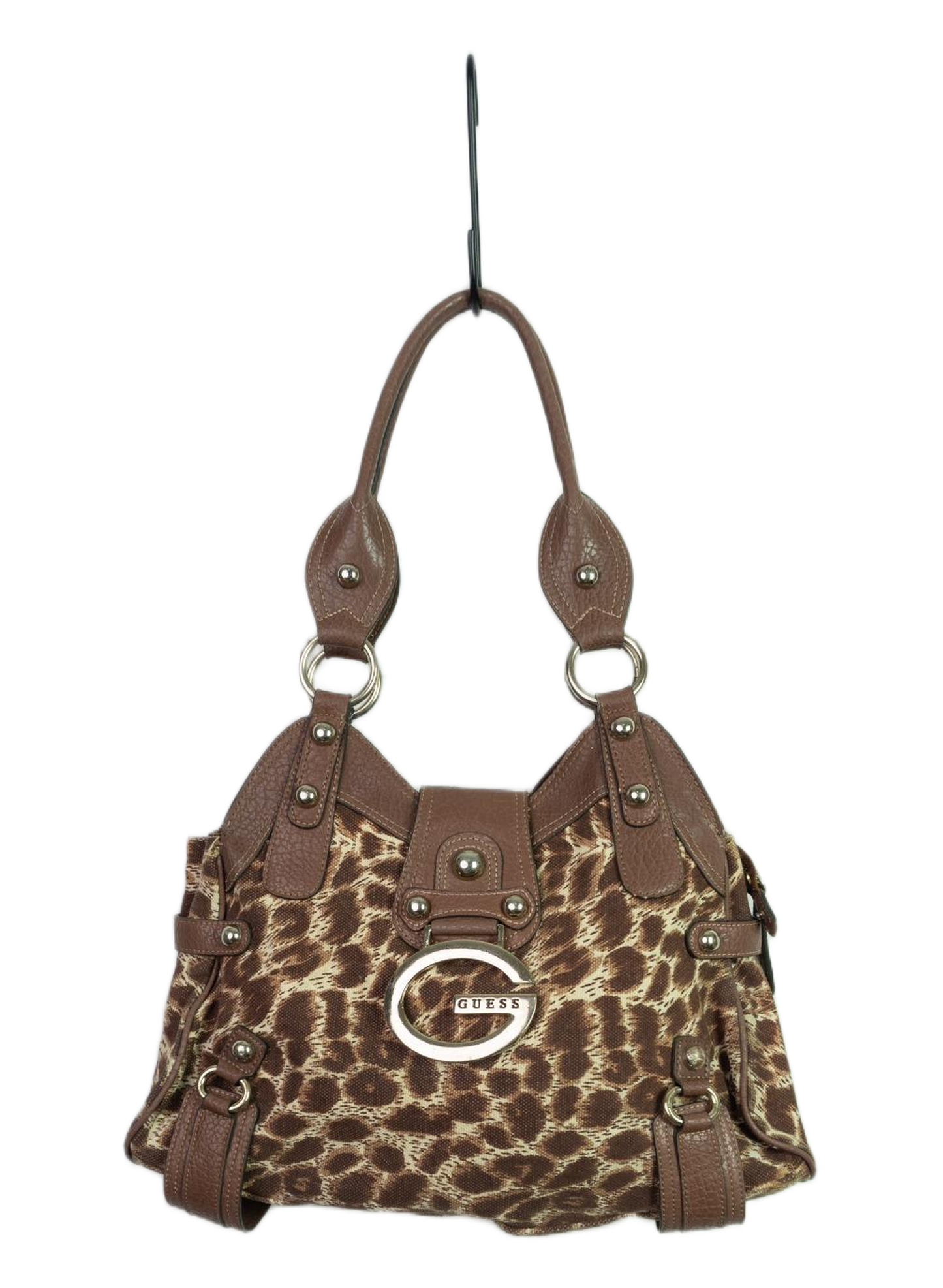 Vintage Y2K Guess Animal Print Buckle Shoulder Bag