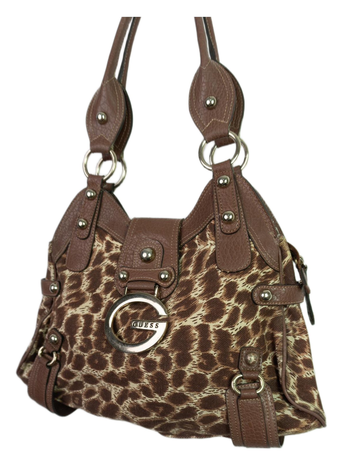 Vintage Y2K Guess Animal Print Buckle Shoulder Bag