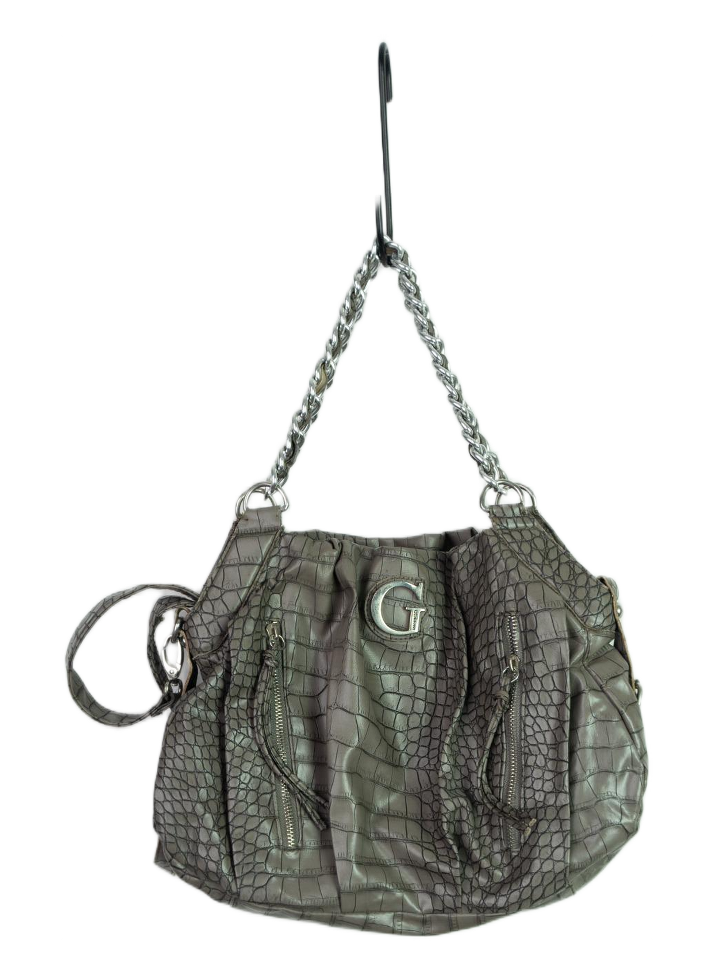 Vintage Y2K Guess Croc Embossed Chain Shoulder Bag