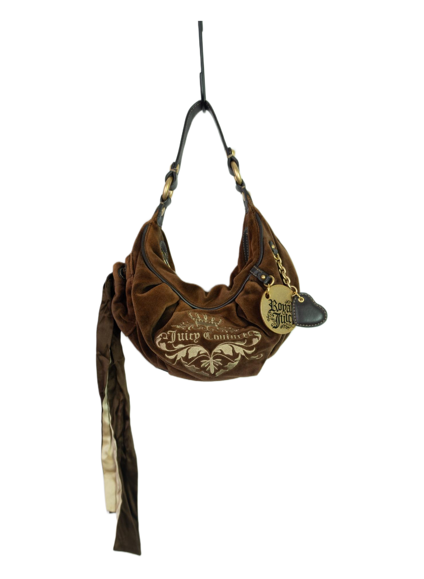 Vintage Y2K Juicy Couture Brown Velour Hobo Bag