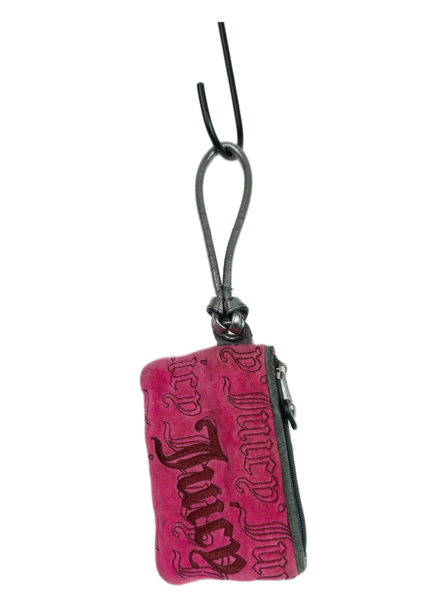 Vintage Y2K Juicy Couture Pink Monogram Velour Coin Purse