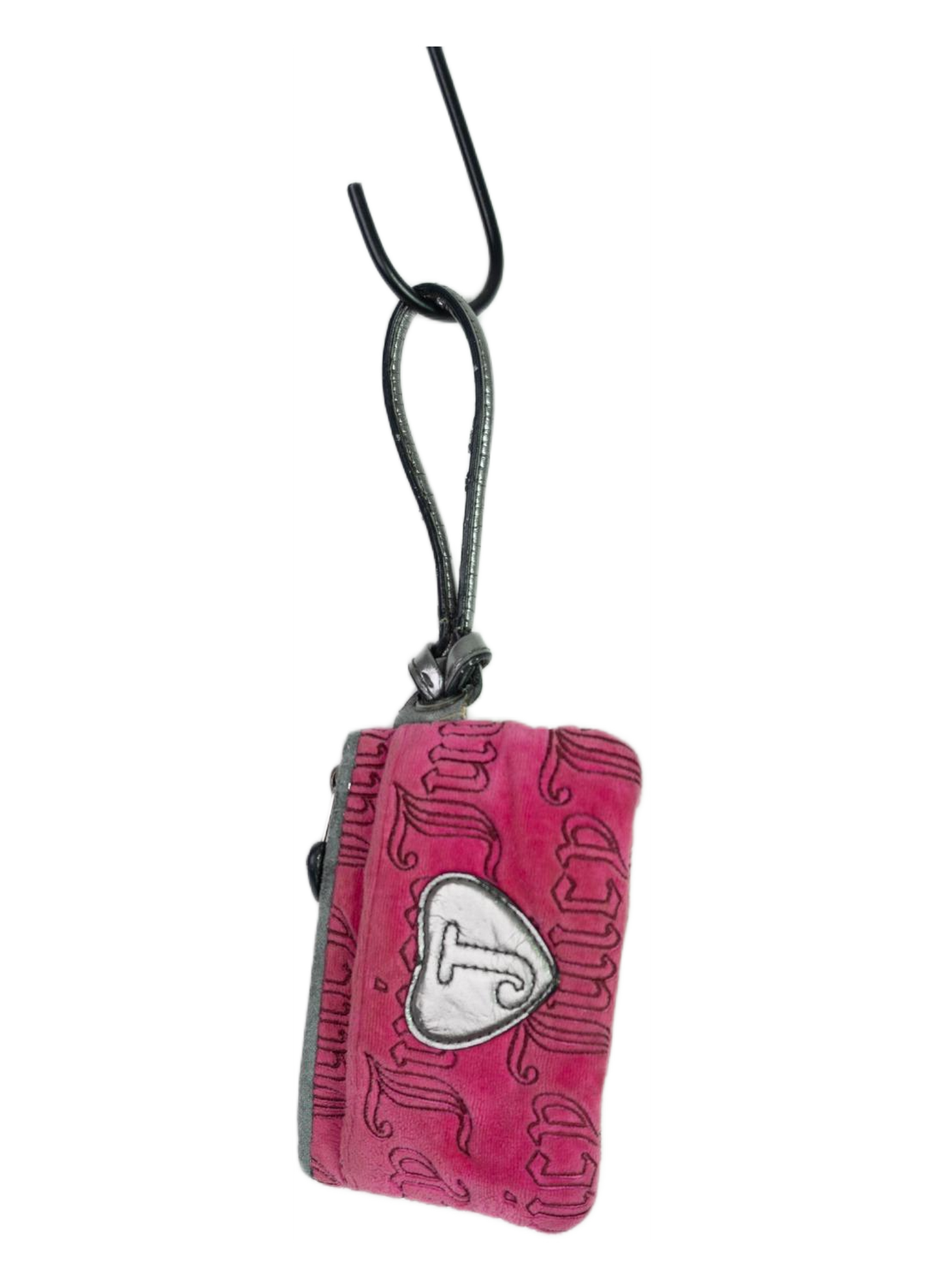 Vintage Y2K Juicy Couture Pink Monogram Velour Coin Purse