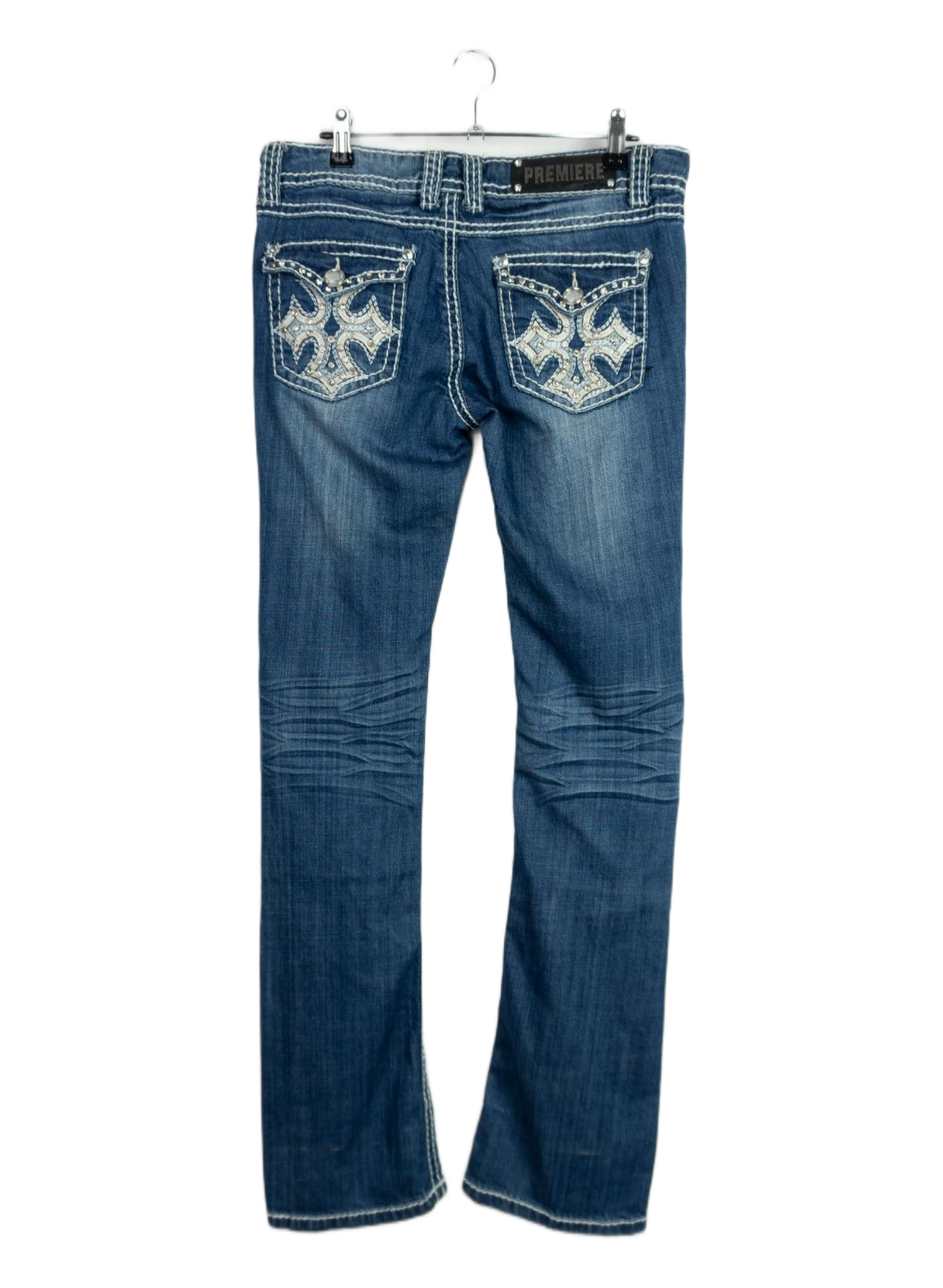 Vintage Y2K Premiere Distressed Rhinestone Jeans