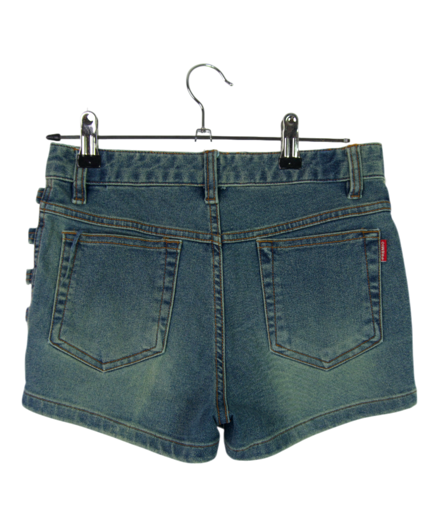 Premio Side Ring Detail Denim Shorts