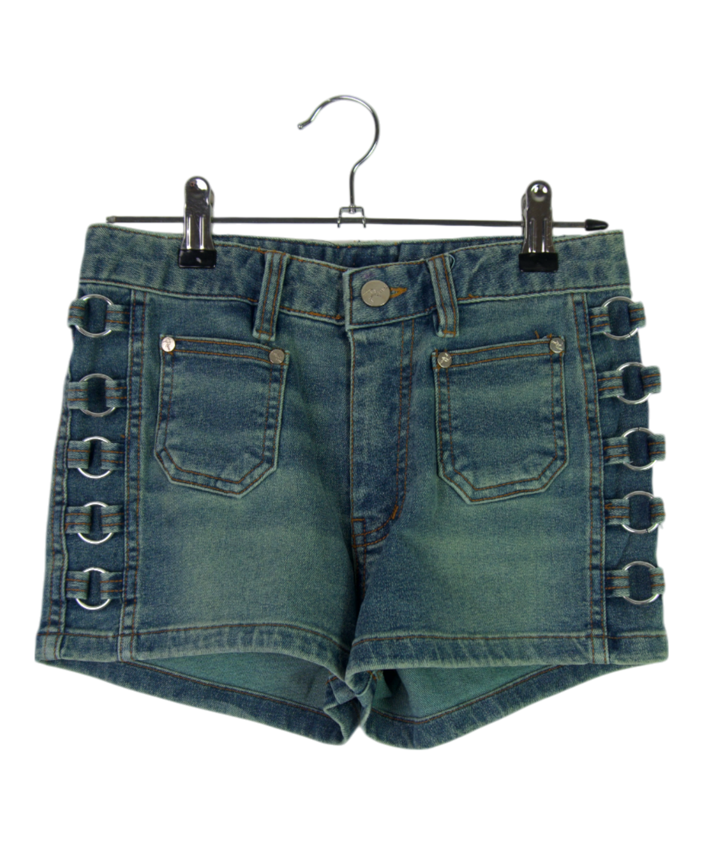 Premio Side Ring Detail Denim Shorts