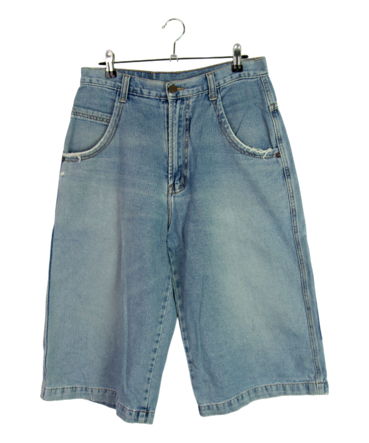 Vintage Bald Mark Denim Shorts Wave Pocket