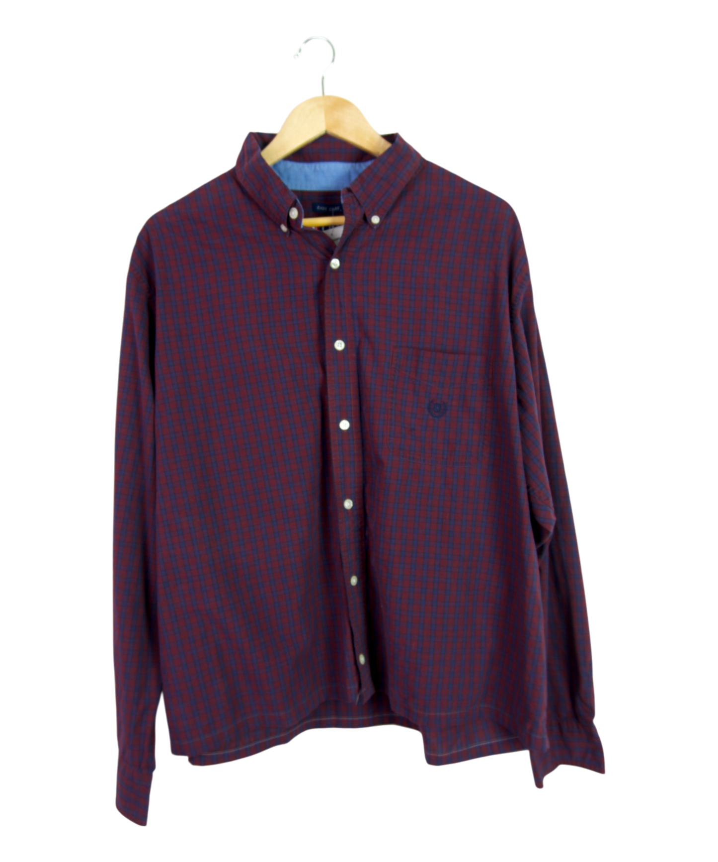 Vintage Chaps Cropped Longsleeve Button Up – Red & Blue