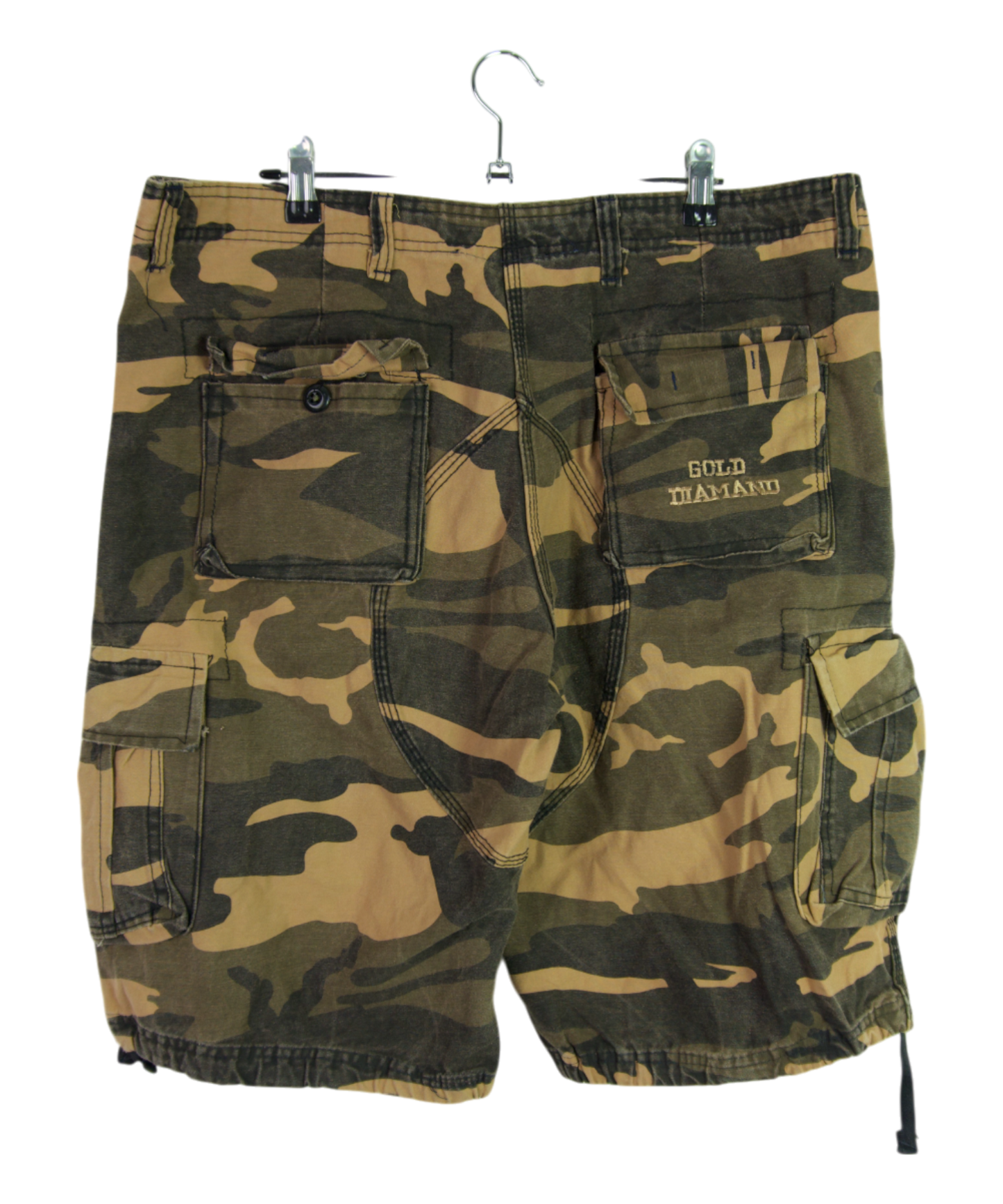 Vintage Gold Diamond Camo Cargo Shorts