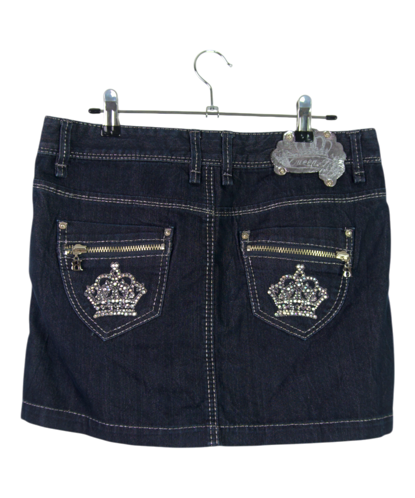 Vintage Queen B Denim Skirt – Rhinestone Crowns