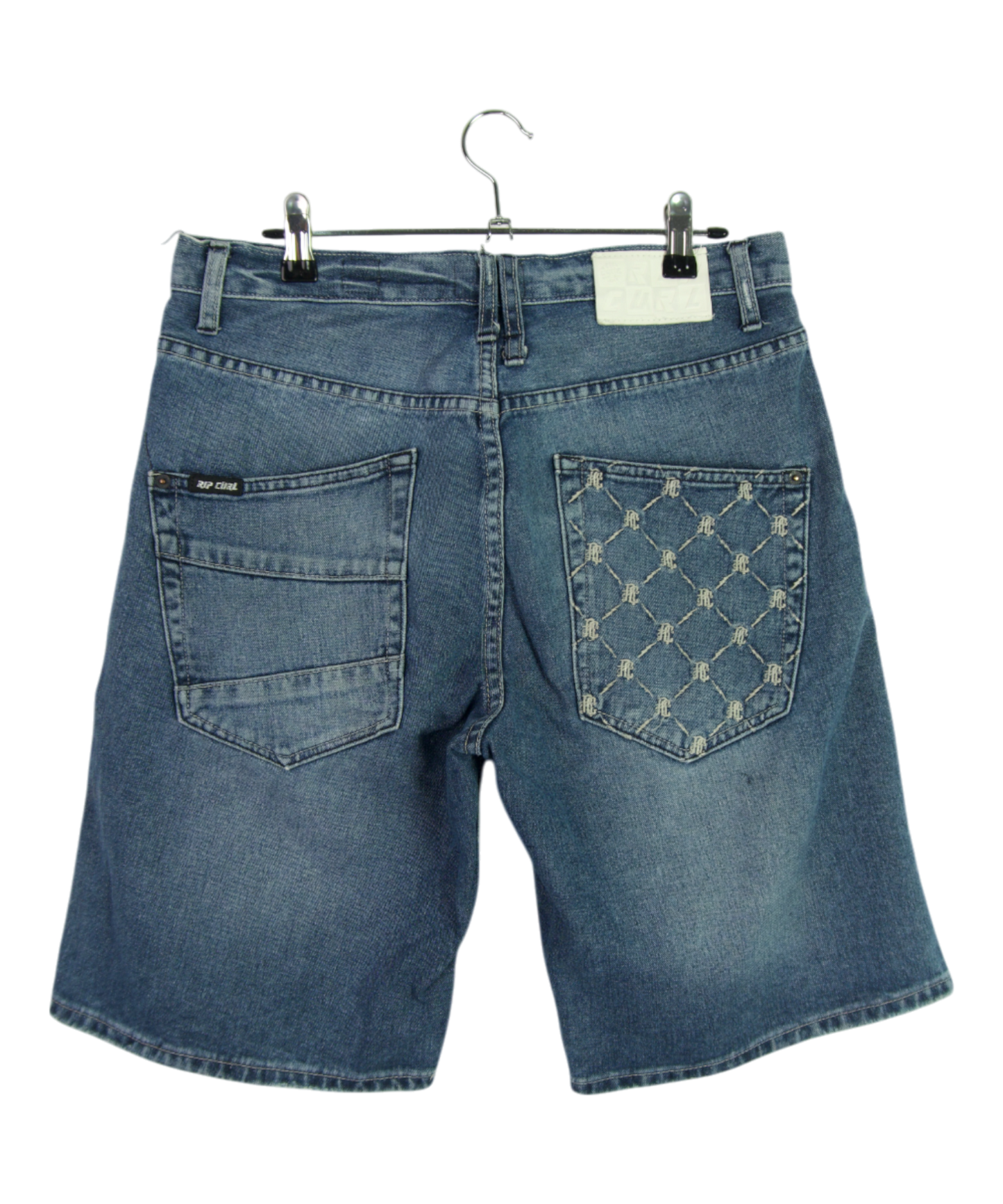 Vintage Rip Curl Denim Shorts Monogram Pocket
