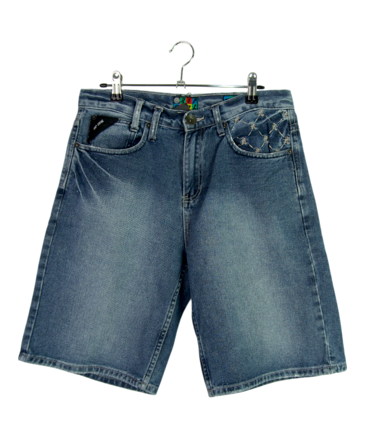 Vintage Rip Curl Denim Shorts Monogram Pocket