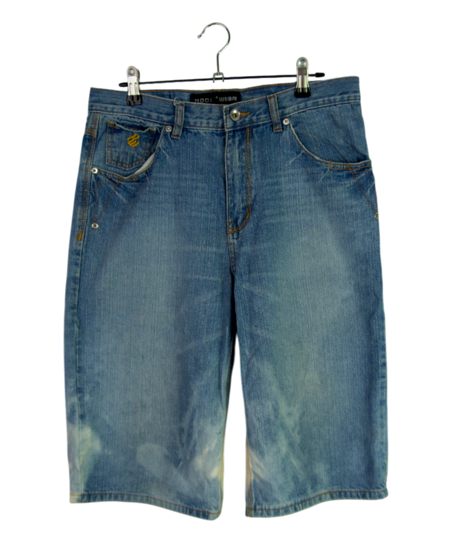Vintage Rocawear Denim Shorts With Embroidered Pockets
