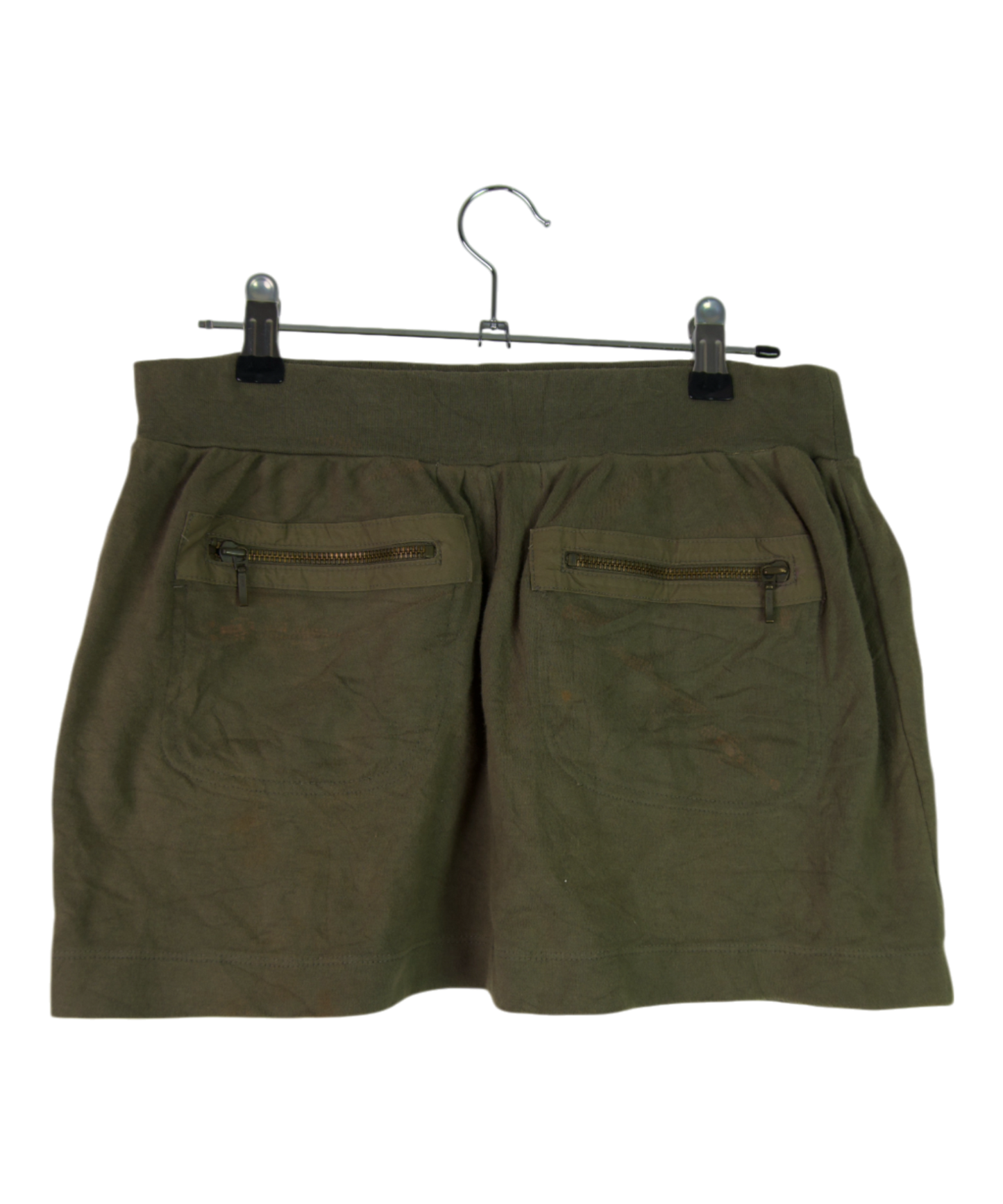 Vintage Rose Bud Utility Mini Skirt – Army Green