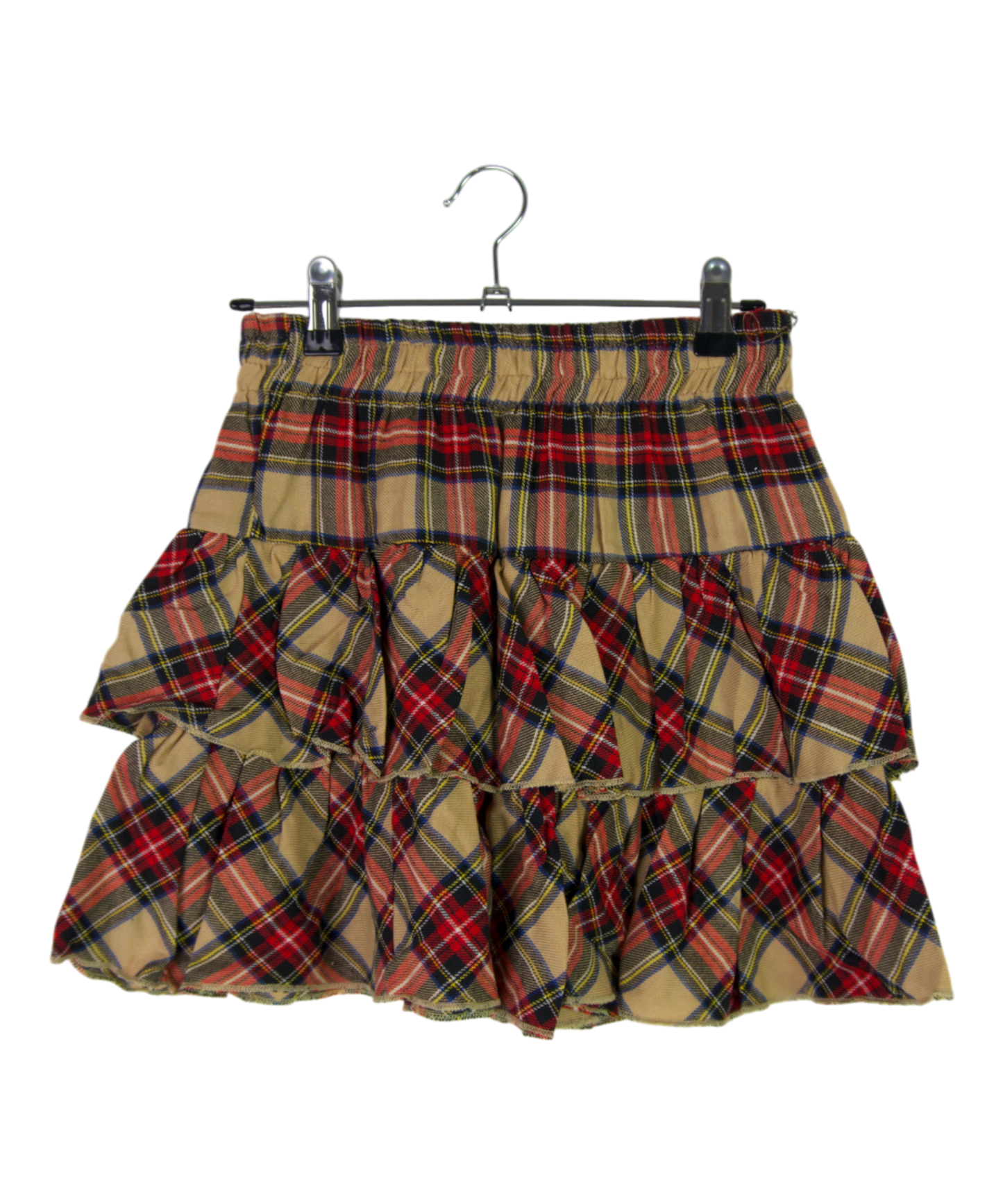 Vintage Tartan Plaid Mini Skirt – Red Check Ruffle