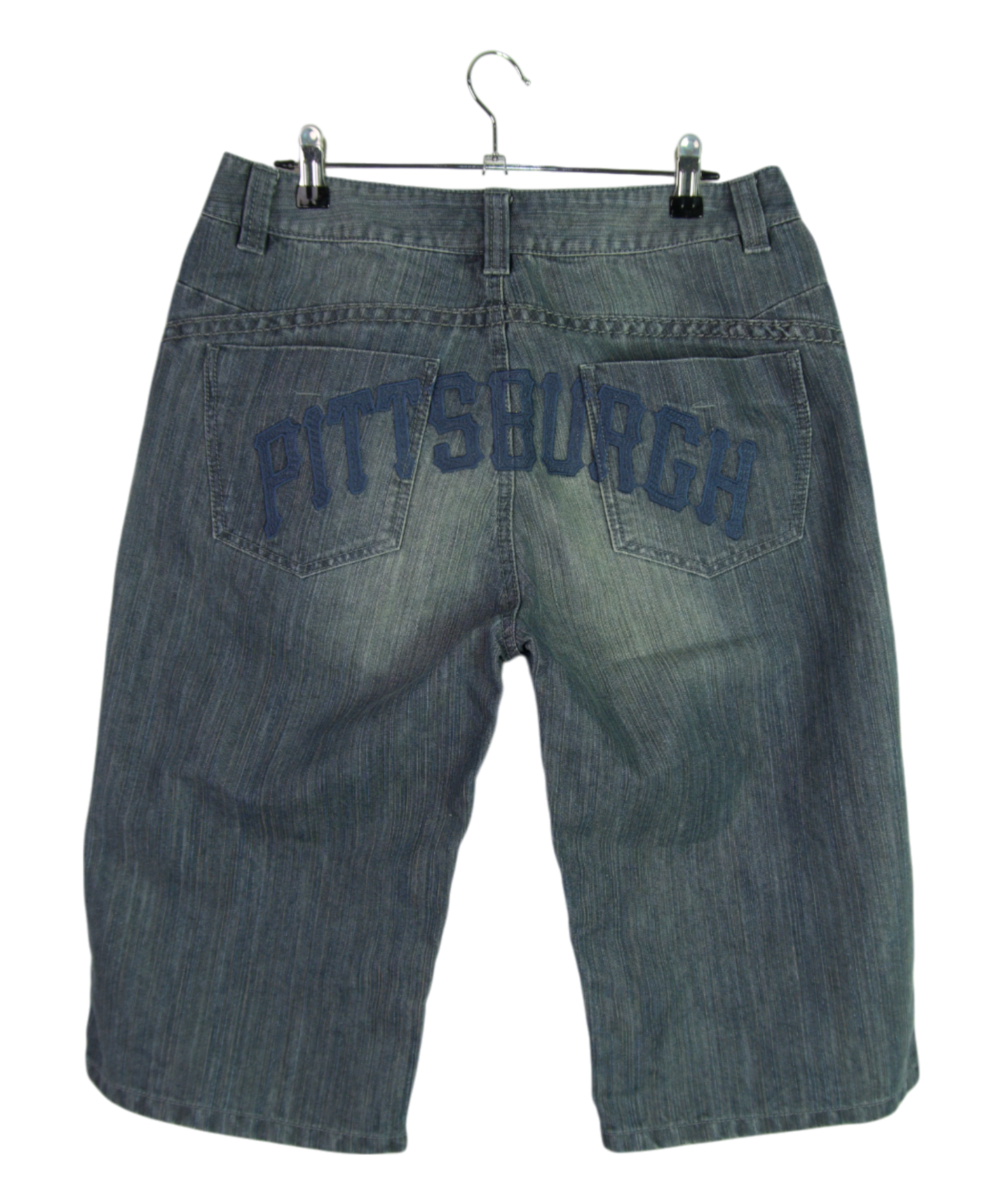 Vintage The Base Denim Shorts Pittsburgh Rear