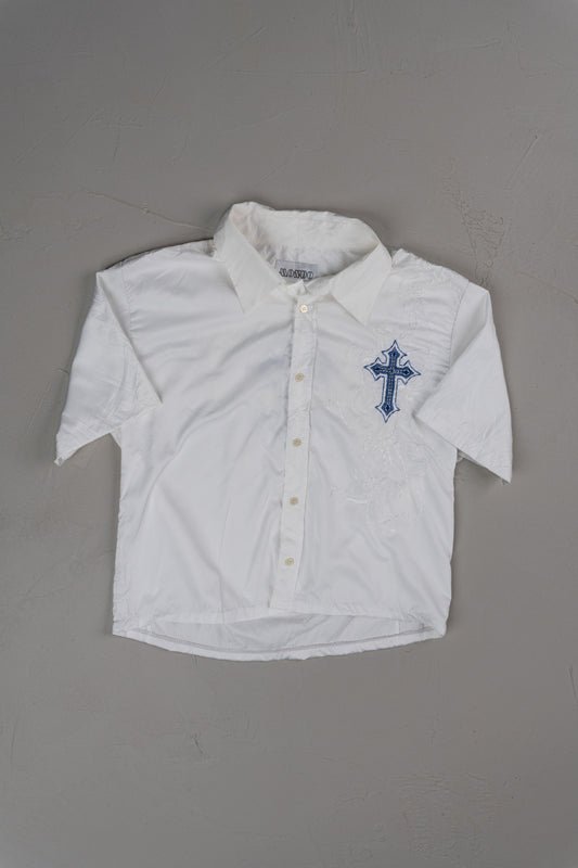 Vintage Y2K Mondo Cropped Button-up T-shirt