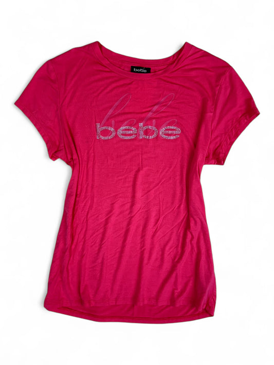 Vintage Y2K Pink Bebe Rhinestone Logo T-Shirt