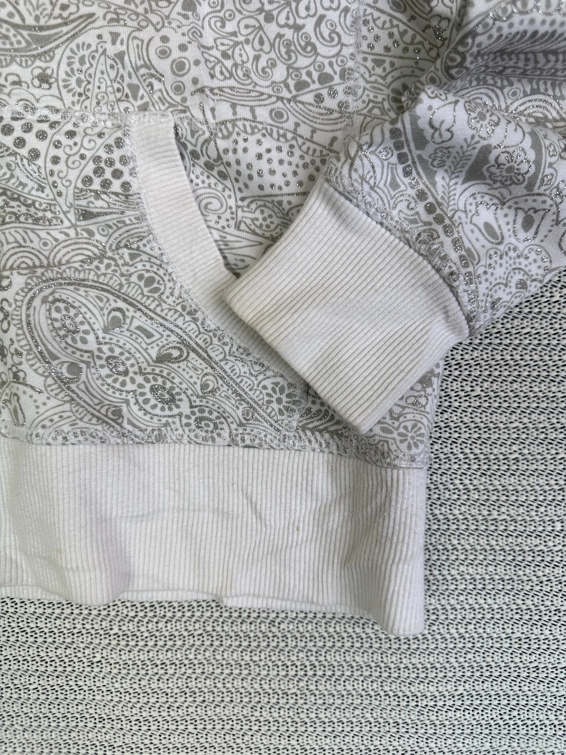 Vintage Roxy Silver Pattern Sherpa Lined Zip Hoodie