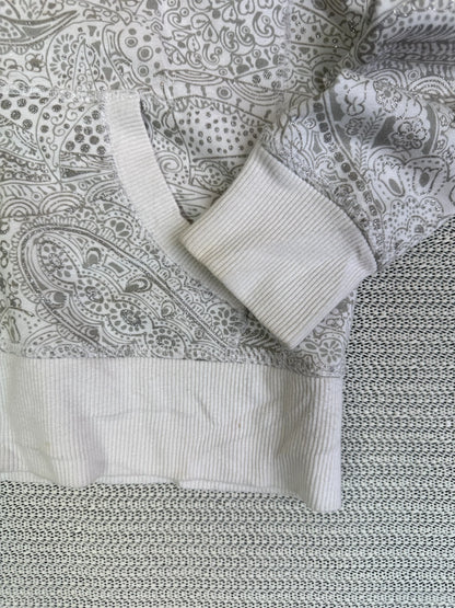 Vintage Roxy Silver Pattern Sherpa Lined Zip Hoodie