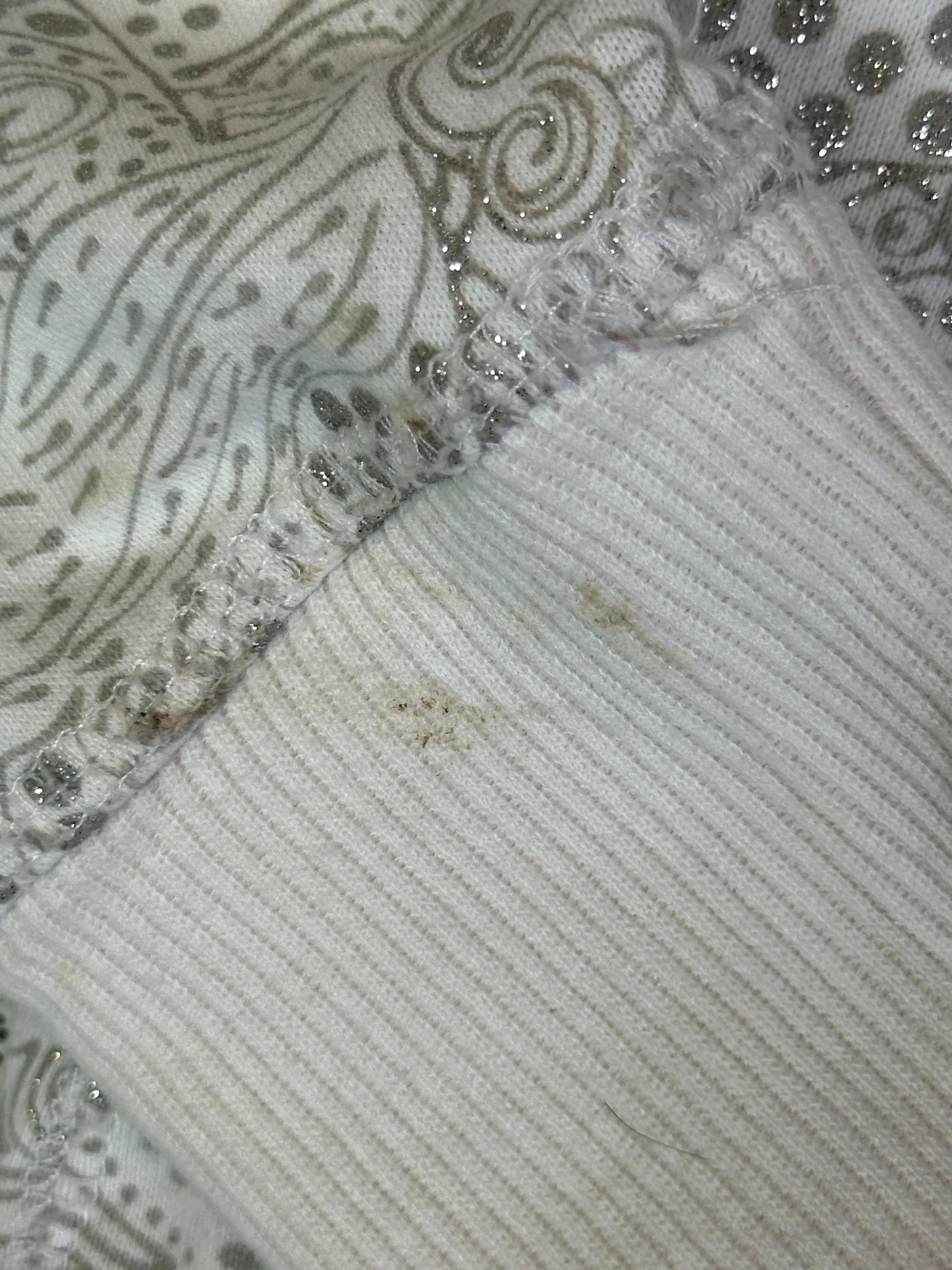 Vintage Roxy Silver Pattern Sherpa Lined Zip Hoodie