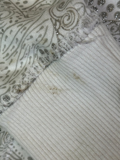 Vintage Roxy Silver Pattern Sherpa Lined Zip Hoodie