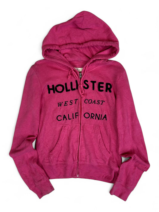 Vintage Y2K Hollister Pink Logo Zip Hoodie XS