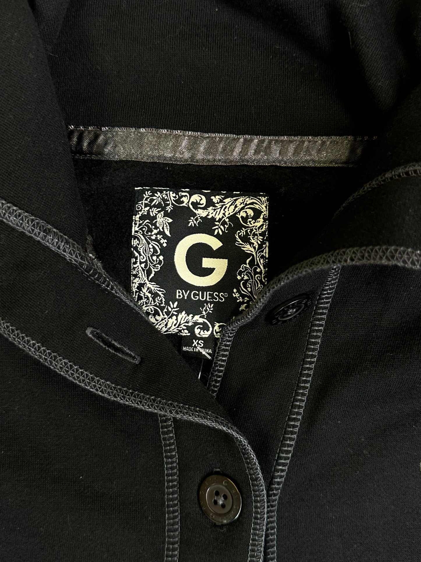 Vintage G by Guess Black Contrast Stitch Cardigan