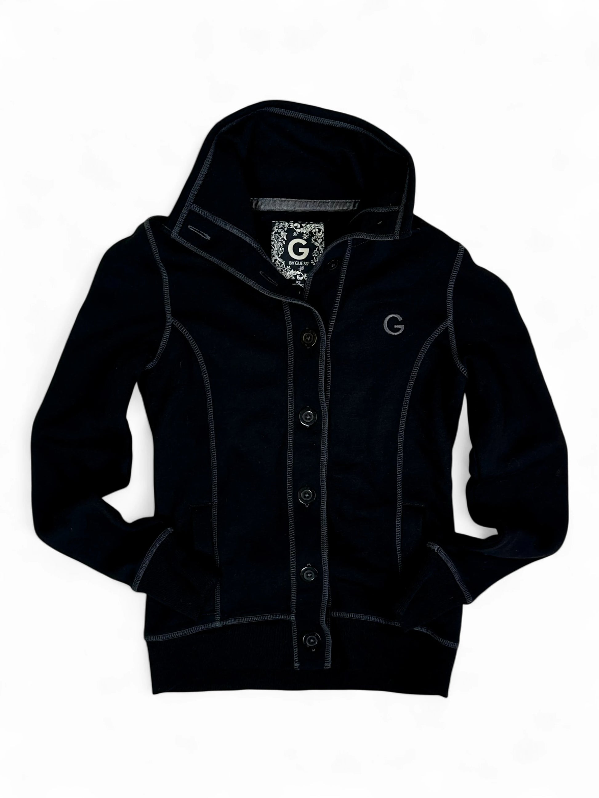 Vintage G by Guess Black Contrast Stitch Cardigan