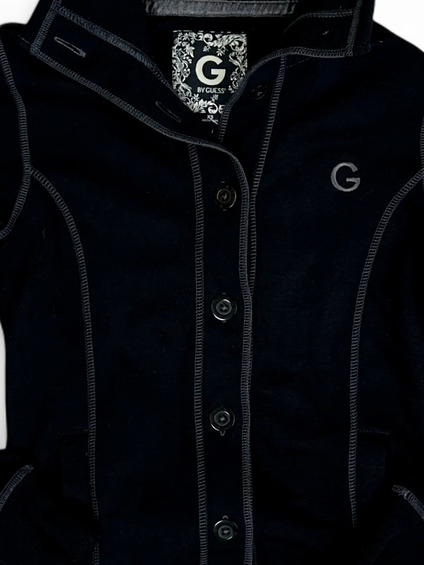 Vintage G by Guess Black Contrast Stitch Cardigan