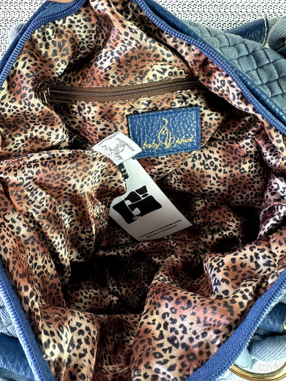 Slate Blue Woven Baby Phat Crown Logo Satchel Handbag