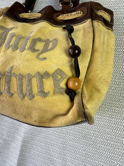 Y2K Juicy Couture Yellow Velour Logo Tote Bag