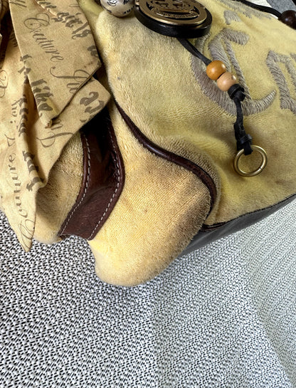Y2K Juicy Couture Yellow Velour Logo Tote Bag