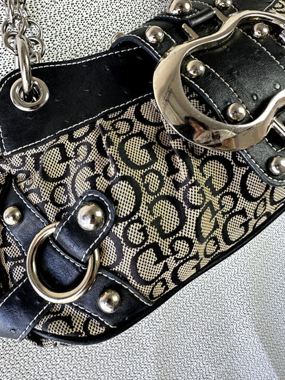 Vintage GUESS monogram buckle shoulder bag
