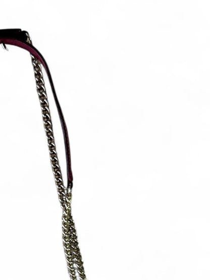Vivienne Westwood plum pebbled leather chain shoulder bag