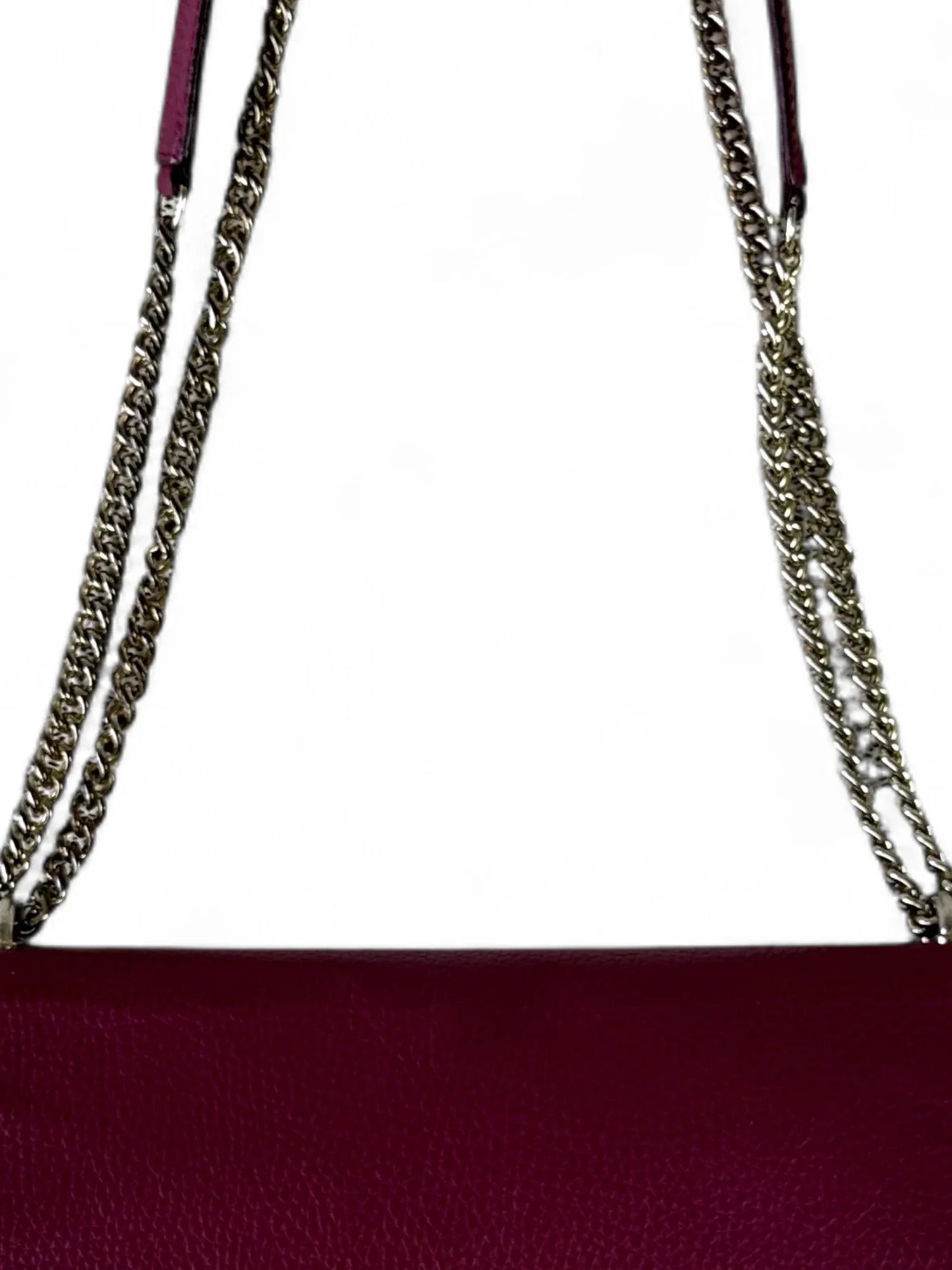 Vivienne Westwood plum pebbled leather chain shoulder bag