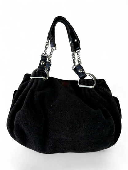 Y2K Juicy Couture Black Terry “Juicy Girls Club” Shoulder Bag
