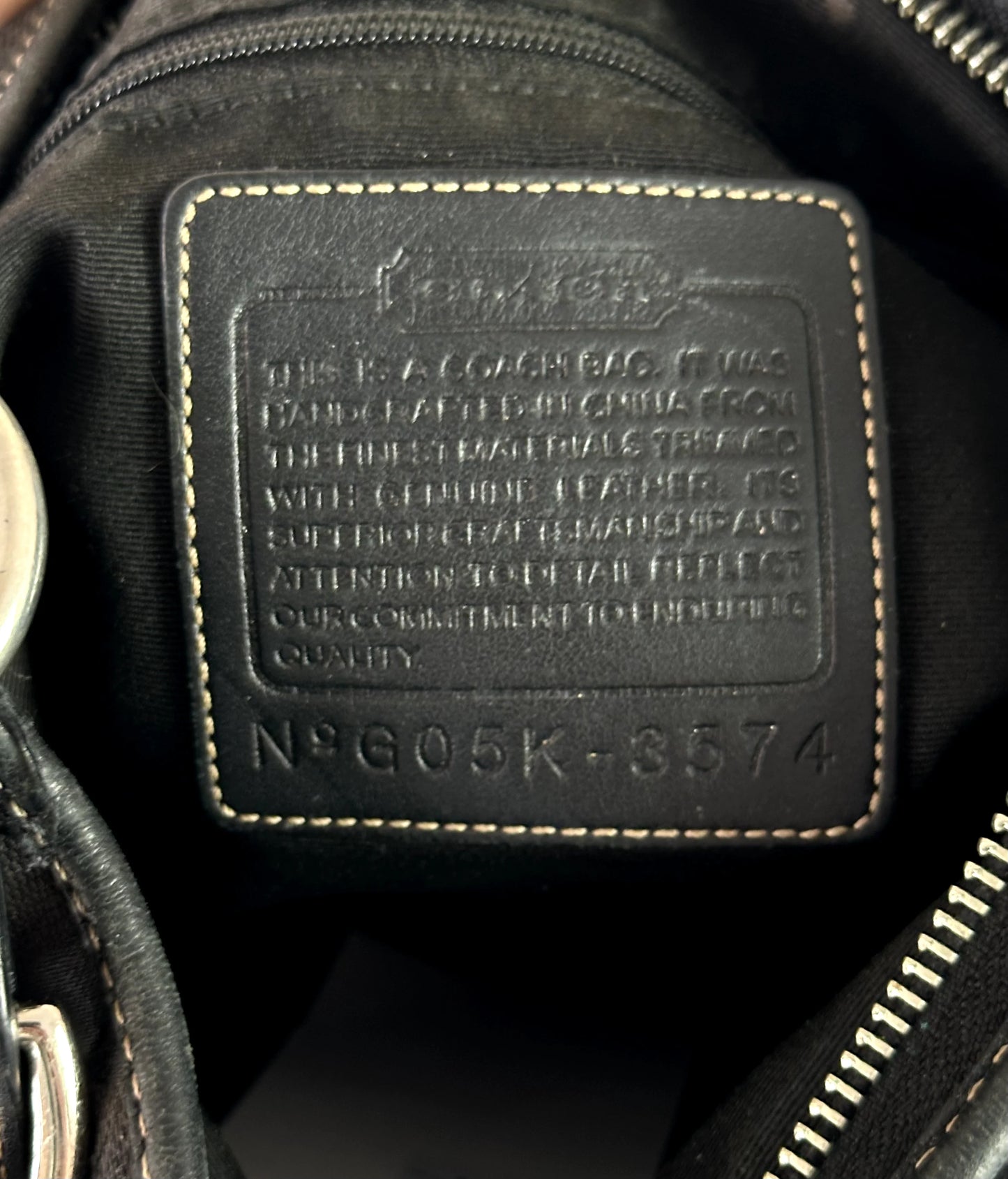 Vintage Coach black signature jacquard leather-trim hobo bag