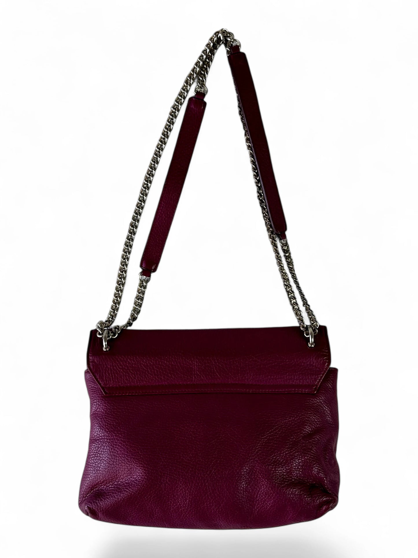 Vivienne Westwood plum pebbled leather chain shoulder bag