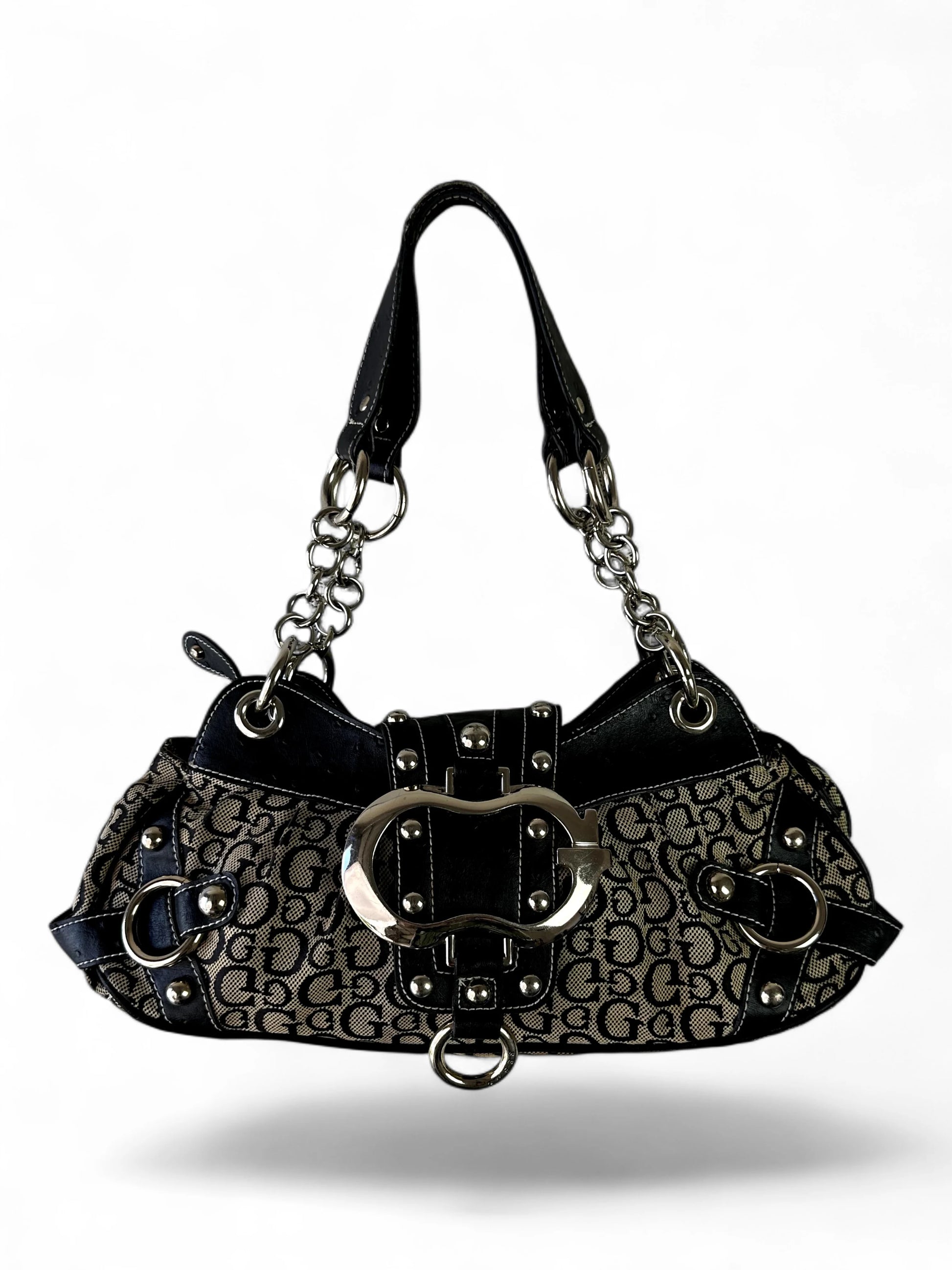 Vintage GUESS monogram buckle shoulder bag