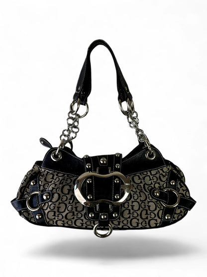 Vintage GUESS monogram buckle shoulder bag